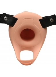 Телесный полый страпон 2  Erection 28X Smooth Vibrating Silicone Penis Sheath - 16 см. - XR Brands - купить с доставкой в Самаре
