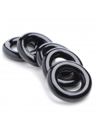 Комплект из 5 черных эрекционных колец для мошонки Ring Master Custom Ball Stretcher Kit - XR Brands - в Самаре купить с доставкой