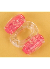 Прозрачное виброкольцо с двумя вибропульками - Toyfa Basic - в Самаре купить с доставкой