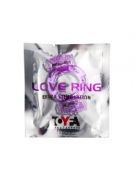 Фиолетовое виброкольцо с двумя вибропульками - Toyfa Basic - в Самаре купить с доставкой