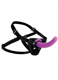 Лиловый поясной страпон Navigator Silicone G-Spot Dildo with Harness - 17,8 см. - XR Brands - купить с доставкой в Самаре