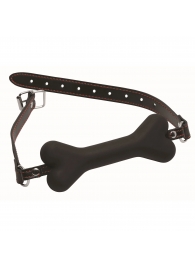 Черный кляп в форме косточки Hound Adjustable Dog Bone Gag - XR Brands - купить с доставкой в Самаре