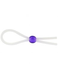 Прозрачное лассо с фиолетовой бусиной SILICONE COCK RING WITH BEAD LAVENDER - NMC - в Самаре купить с доставкой