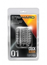 Прозрачная насадка с шипами STAY HARD COCK SLEEVE 01 CLEAR - Blush Novelties - в Самаре купить с доставкой