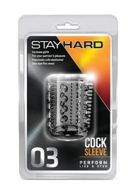 Прозрачная насадка с шипами и шишечками STAY HARD COCK SLEEVE 03 CLEAR - Blush Novelties - в Самаре купить с доставкой
