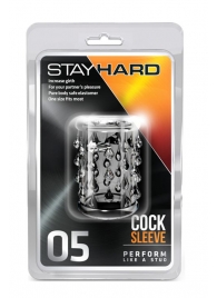 Прозрачная насадка с капельками STAY HARD COCK SLEEVE 05 CLEAR - Blush Novelties - в Самаре купить с доставкой