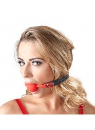 Силиконовый кляп-шар на чёрных ремешках Red Gag silicone - Orion - купить с доставкой в Самаре