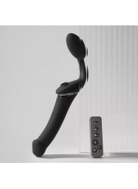 Черный безремневой вибрострапон Strap-On-Me Multi Orgasm Size XL - Strap-on-me - купить с доставкой в Самаре