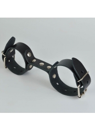 Черные кожаные наручники-фиксатор - Sitabella - купить с доставкой в Самаре