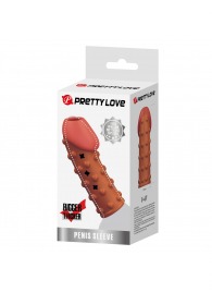 Телесная открытая насадка на пенис с бугорками - 19,8 см. - Baile - в Самаре купить с доставкой