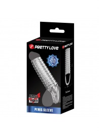 Прозрачная насадка на пенис с ребрышками и подхватом мошонки - Baile - в Самаре купить с доставкой