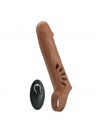 Коричневая вибронасадка с подхватом мошонки и пультом ДУ - Baile - в Самаре купить с доставкой