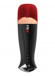 Телесный мастурбатор-вагина в черной колбе с вибрацией Fuck-O-Matic Pro XL - Pipedream - в Самаре купить с доставкой