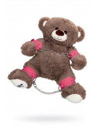 Бондажный набор: бурый мишка с розовыми оковами и наручниками - Pecado - купить с доставкой в Самаре