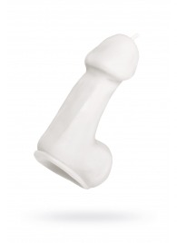 Белая свеча в форме пениса - 47 гр. - Pecado - купить с доставкой в Самаре