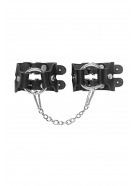 Черные кожаные наручники-браслеты из двух ремешков - Pecado - купить с доставкой в Самаре