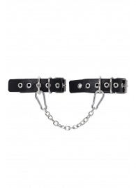 Черные оковы из одного ремешка с люверсами - Pecado - купить с доставкой в Самаре
