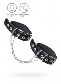 Черные оковы из одного ремешка с люверсами - Pecado - купить с доставкой в Самаре