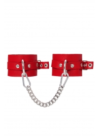 Красные мягкие кожаные оковы с люверсами - Pecado - купить с доставкой в Самаре