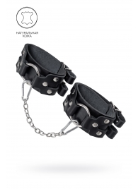Черные кожаные оковы с двумя ремешками - Pecado - купить с доставкой в Самаре