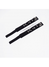 Черные кожаные оковы с регулируемыми ремешками - Crazy Handmade - купить с доставкой в Самаре