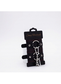 Черно-красные кожаные наручники - Crazy Handmade - купить с доставкой в Самаре