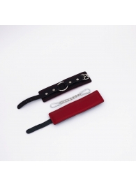 Черно-красные кожаные наручники - Crazy Handmade - купить с доставкой в Самаре