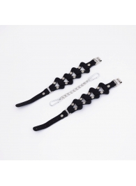 Черные кожаные оковы из звеньев - Crazy Handmade - купить с доставкой в Самаре