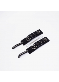 Черные кожаные наручники Sex - Crazy Handmade - купить с доставкой в Самаре