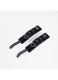 Черные кожаные наручники Sex - Crazy Handmade - купить с доставкой в Самаре