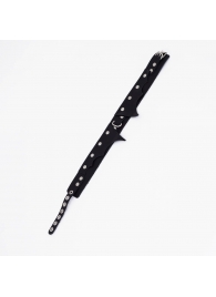 Черный однослойный кожаный ошейник с имитацией фигурного воротничка - Crazy Handmade - купить с доставкой в Самаре