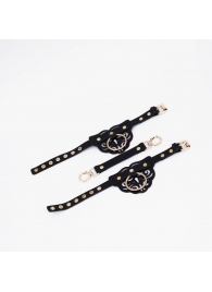 Черные оковы с золотистой фурнитурой - Crazy Handmade - купить с доставкой в Самаре