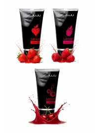 Набор из 3 съедобных лубрикантов JUJU (клубника, малина, вишня) - JuJu - купить с доставкой в Самаре