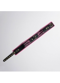 Черно-розовый ошейник с золотистой фурнитурой - Crazy Handmade - купить с доставкой в Самаре