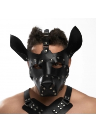 Черная кожаная маска «Собака» - Crazy Handmade - купить с доставкой в Самаре
