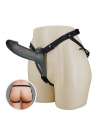 Черный полый мужской страпон London - 16,8 см. - Baile - купить с доставкой в Самаре