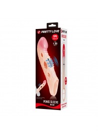 Телесная удлиняющая насадка с рельефом и вибрацией Brad - 21,3 см. - Baile - в Самаре купить с доставкой