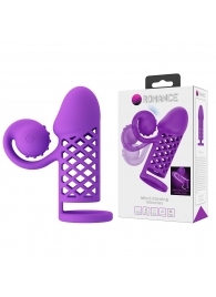 Фиолетовая вибронасадка с клиторальным отростком Harden - Baile - в Самаре купить с доставкой
