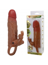 Карамельная вибронасадка с клиторальным стимулятором Osmar - 20,5 см. - Baile - в Самаре купить с доставкой