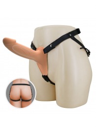 Телесный полый мужской страпон London - 16,8 см. - Baile - купить с доставкой в Самаре