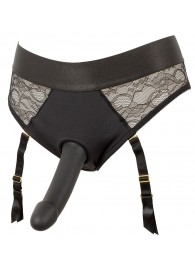 Черный женский страпон Strap-on Set: трусики и насадка - Orion - купить с доставкой в Самаре