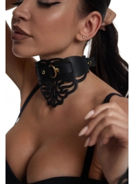 Фигурный чокер с узорами и золотистой фурнитурой - Crazy Handmade - купить с доставкой в Самаре