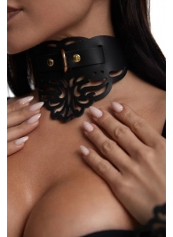 Фигурный чокер с узорами и золотистой фурнитурой - Crazy Handmade - купить с доставкой в Самаре