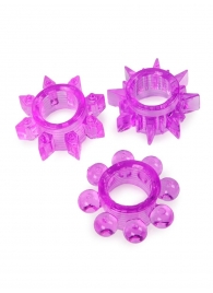 Набор из 3 лиловых эрекционных колец различной формы - Erowoman-Eroman - в Самаре купить с доставкой