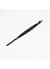 Черный ажурный чокер с золотистой фурнитурой - Crazy Handmade - купить с доставкой в Самаре