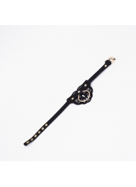 Черный чокер с клепками и золотистой фурнитурой - Crazy Handmade - купить с доставкой в Самаре