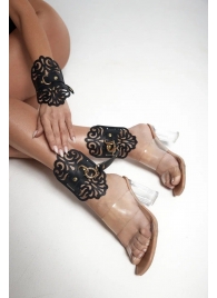 Черный фигурные оковы с золотистой фурнитурой - Crazy Handmade - купить с доставкой в Самаре