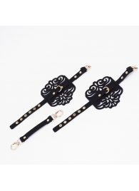 Черный фигурные оковы с золотистой фурнитурой - Crazy Handmade - купить с доставкой в Самаре