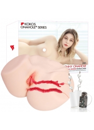 Мастурбатор-полуторс с двойным слоем материала и вибрацией Jenny Onahole Real Vagina - KOKOS - в Самаре купить с доставкой