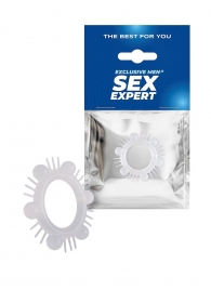 Эластичное эрекционное кольцо с шипиками и шариками - Sex Expert - в Самаре купить с доставкой